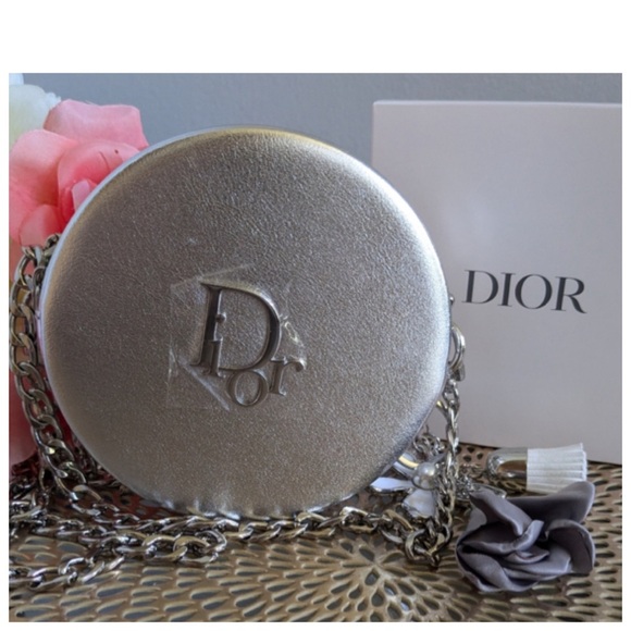 NEW Dior Silver Mini Cosmetic Pouch Bag - Picture 4 of 10